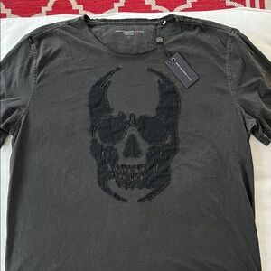John Varvatos Charcoal Skull Graphic T-Shirt